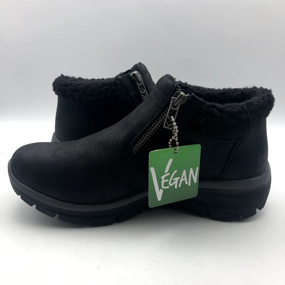 Skechers Womens Easy Going Water Repellent Vegan Size 7.5 Ankle Boots Black NWB - Picture 5 of 10